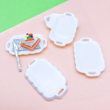 小白盘子微景观双耳早餐盘子咖啡面包娃娃屋过家家diy食玩配件