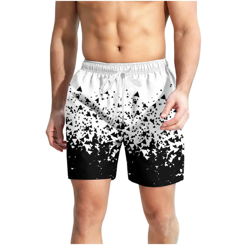 2025 Cross-Border European and American Summer Men's Shorts 3D Digital Printing Casual Fashion Beach Pants Surfing Shorts