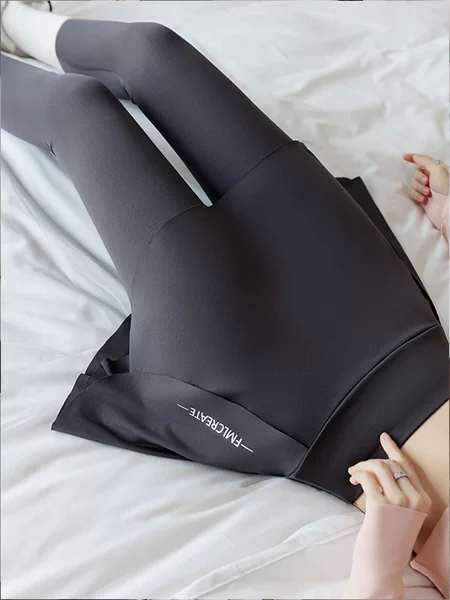 Women's Fitness Pants, Faux Two-Piece, Anti-Exposure, Slim Fit, Stretchy Yoga Long Skirt, Fleece-Lined Running Sports Pants
