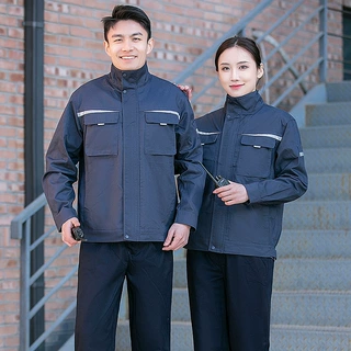 劳保工作服装男春季长袖工装车间工厂汽修工服工作服男装防污去污