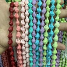 仿珊瑚贝壳粉压9*12MM小海螺 彩色粉压DIY服饰项链饰品配件批发