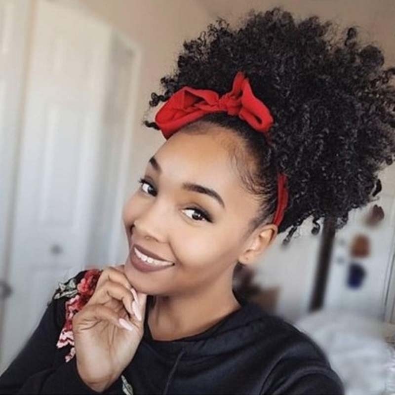 Afro Curly Pony tail Clip in Hair Bun Lorota pelusa pelucita brote de pelo