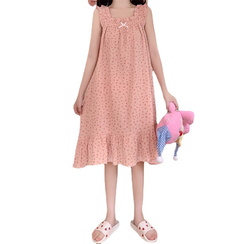 2023 verano suspender camisón puro deseo ins estilo pijamas de las mujeres delgada dulce suelta vestir prendas exteriores homewear vestido