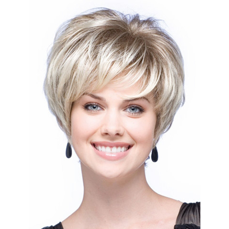 Manufacturer Wholesale Cross-Border Wig Foreign Trade Wig European and American Aliexpress Ebay Fluffy Wig Oblique Bangs Wig Headgear