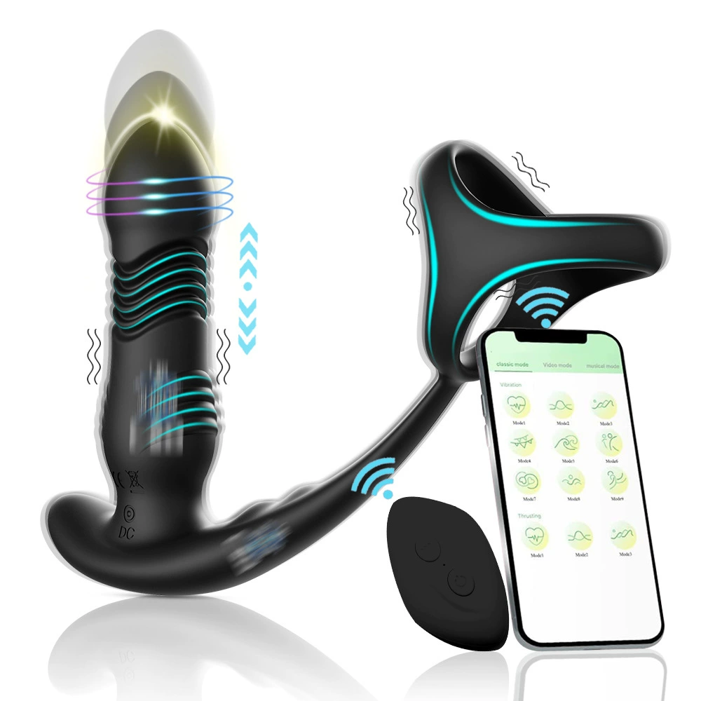 Promotion: Thinyue Three-ring Wireless Remote Control APP Telescopic Double Vibration Anal Plug Adult Products Wholesale