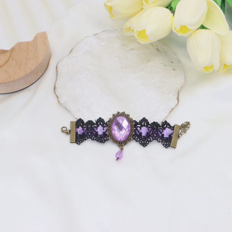 Cross-border para diseño misterioso collar de encaje de cristal de dama collar de diamante joyas de cadena de clavículas