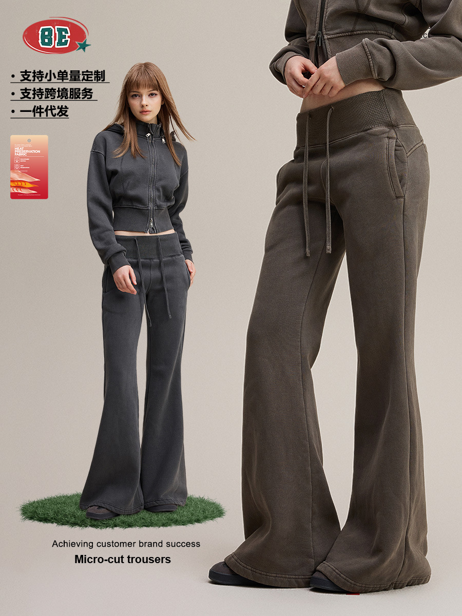 Ropa de mujer BE | Pantalones LULU de otoño 2025, estilo urbano europeo y americano, corte ajustado y acampanado, pantalones largos casuales para mujer. image 4