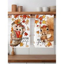 P 74547 Thanksgiving Maple Kitchen Towel �ж��ڷ�Ҷ����ë��