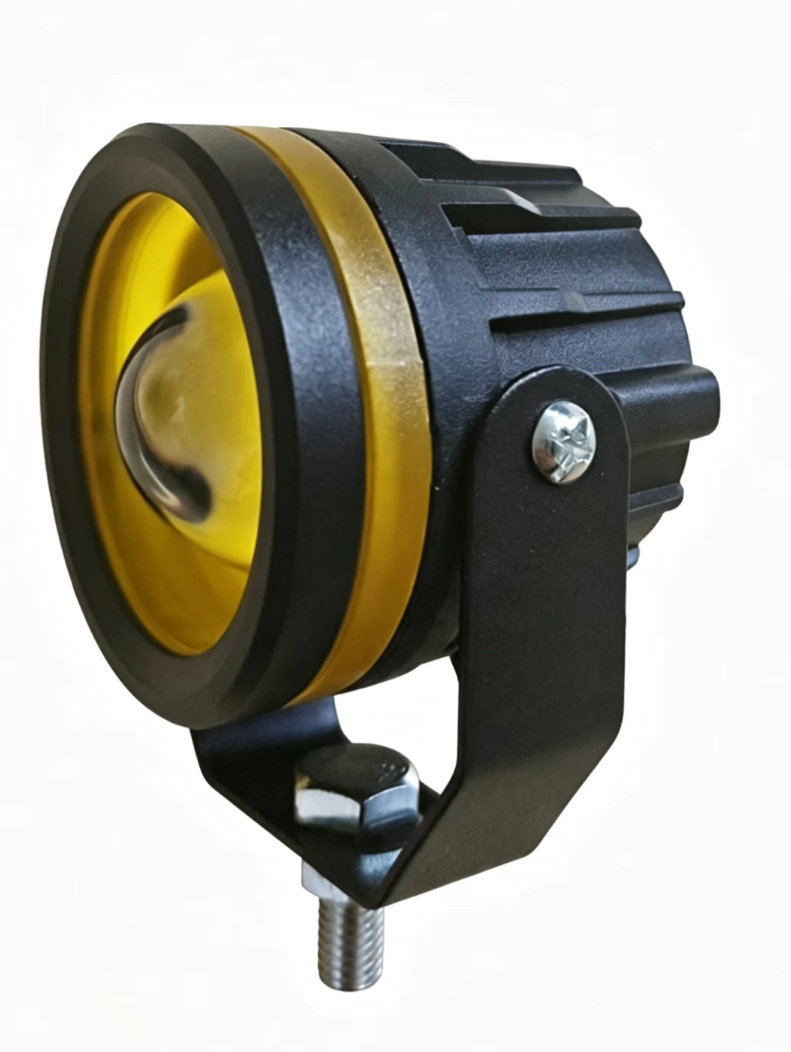 Motorcycle Led External Spotlight with Dual Yellow and White Lights, Integrated High and Low Beam, Electric Vehicle Lens Headlight, Waterproof Modification