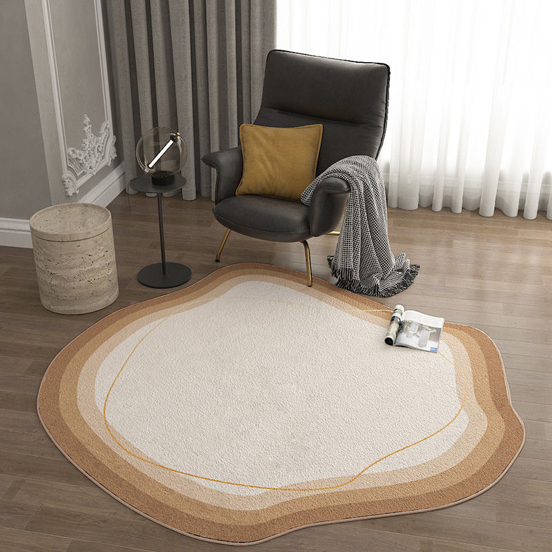 Alfombra de estilo Ins para sala de estar, mesa de centro irregular, alfombra de lana de cordero, alfombra redonda antideslizante para dormitorio, decoración del hogar.