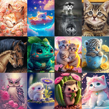 外贸跨境5d动物风景钻石画满钻diy钻石绣满钻魔方圆钻工艺装饰画