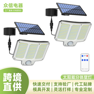 Cross-border Hot Sale Solar Courtyard Wall Light Outdoor Human Body Induction Waterproof LED Road Lighting Garage Street Light