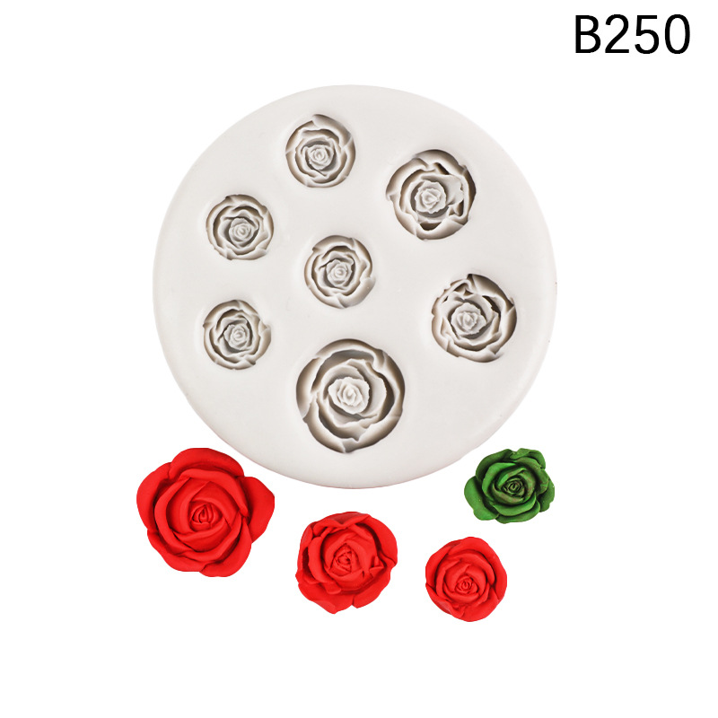 Fondant DIY Rosa molde con hojas flor resina mousse pastel mousse de chocolate decorativo aromaterapia molde