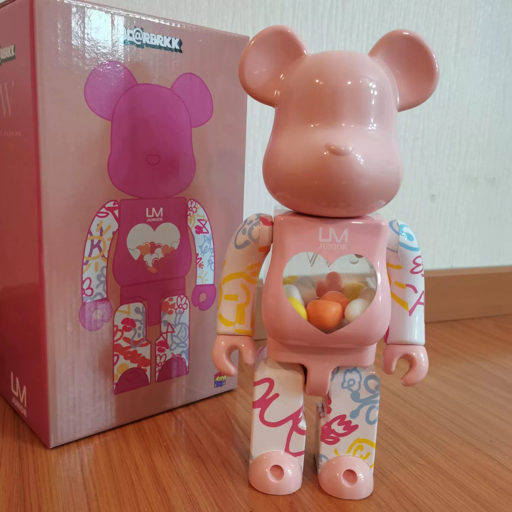 Bearbrick Violent Bear 1000%Plating Tide Playing Bear Hand -Office Toys Home Locker Ladder Van Gogh Qianqiu