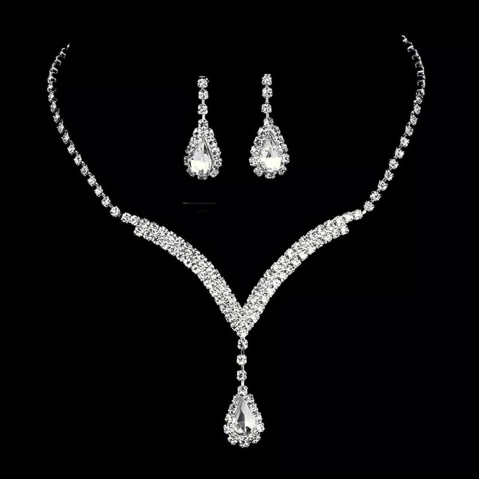 Set gioielli da sposa con collana e orecchini eleganti_voghion.com
