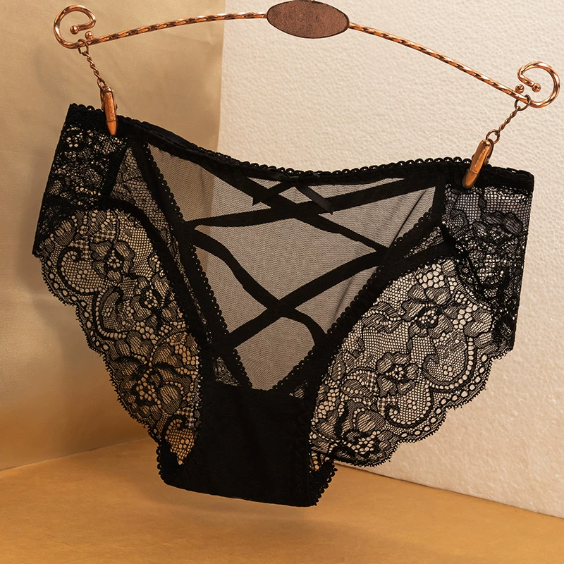 Стрейни lace сексуальные тонкие брюки с бантом, хлопковое нижнее белье, брюки, умеренная талия