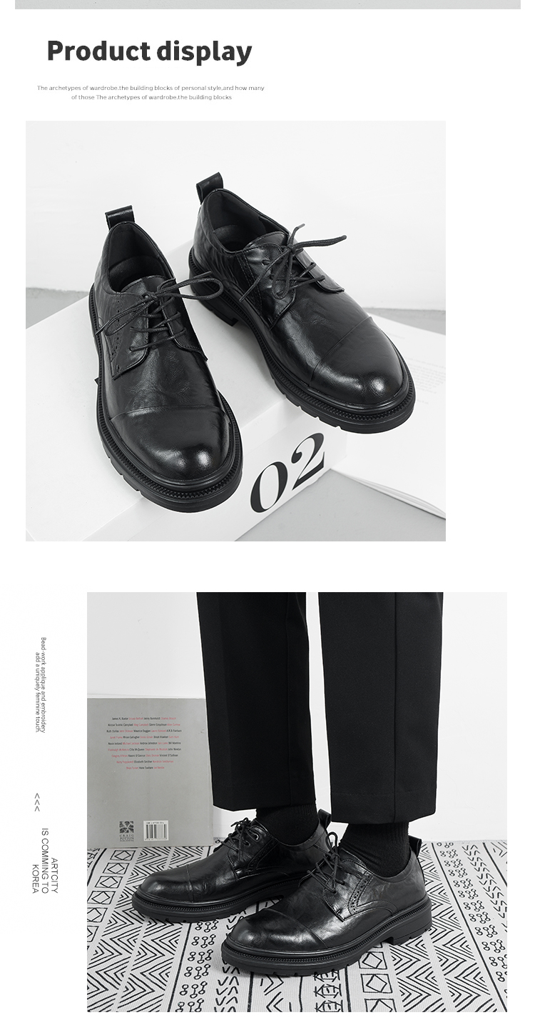 ShoeVault Spring Men's Casual Formal Business Style British Derby Leather Wedding Groom Shoes Men_voghion.com