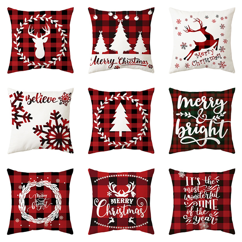 75g Weight Pillow Cases Home Textiles & Decor Type pillow case Event & Party Supplies short plush Material Christmas Festival Christmas Tree, Snowflake, Elk Pattern Casual Style Casual Christmas Tree Snowflake Elk Short Plush Pillow Cases