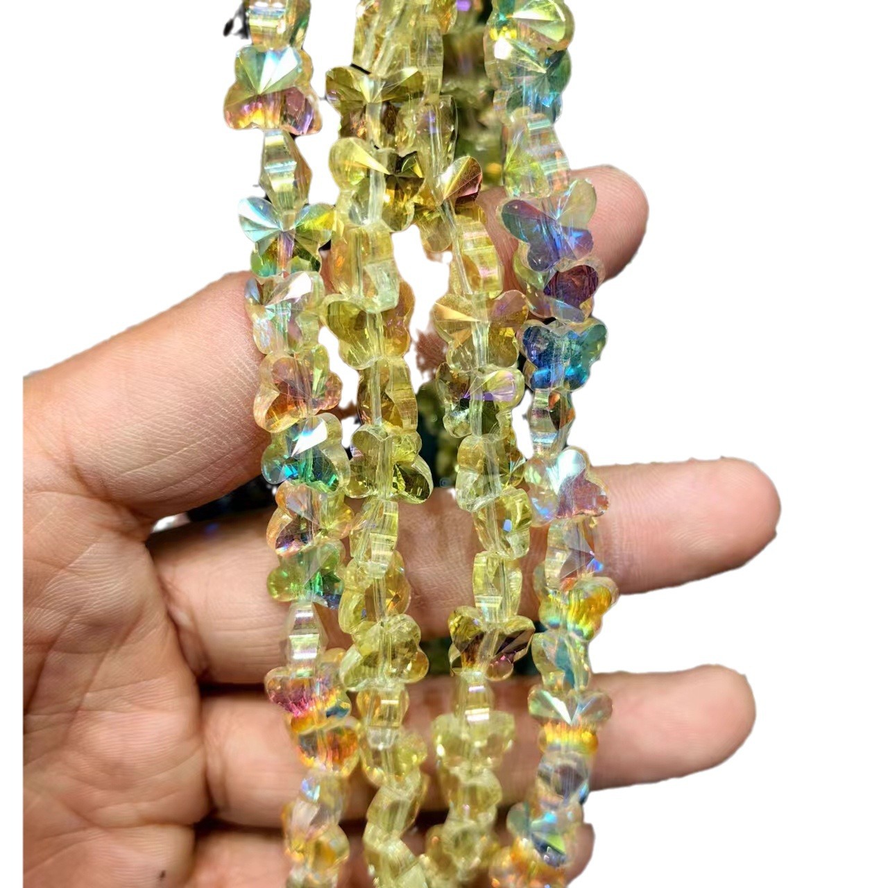 8mm mariposa de cristal de cristal de corte de cristal boutique joyería DIY pulsera hecha a mano accesorios de cadena de teléfonos celulares cuentas