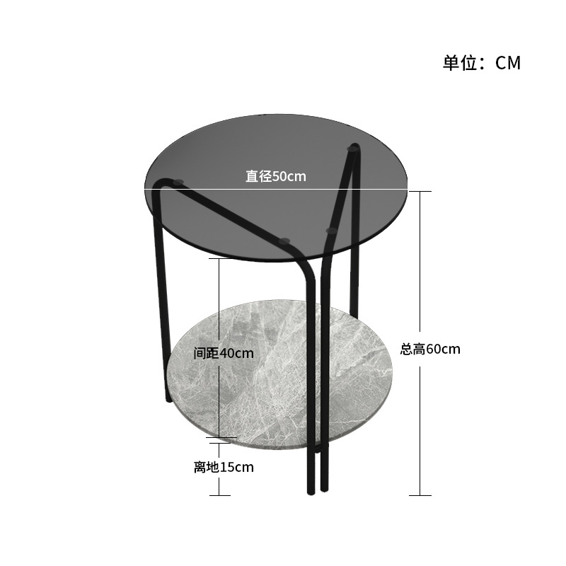 회색 유리 + 이탈리아 석회암 슬래브 (너비 50 및 높이 60)