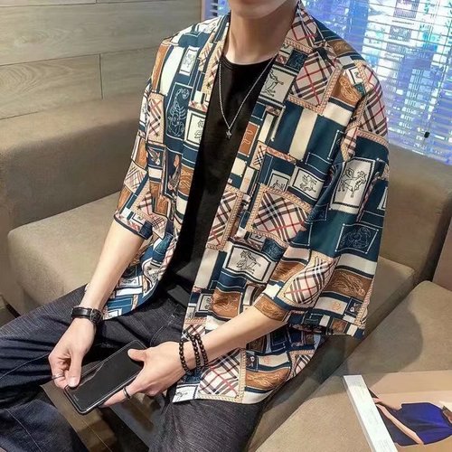 Retro Japanese Style Shirt Jacket for Men - Spring and Summer Large Size Versatile Shirt - Loose Casual Men's Long Sleeve Loose Large Size