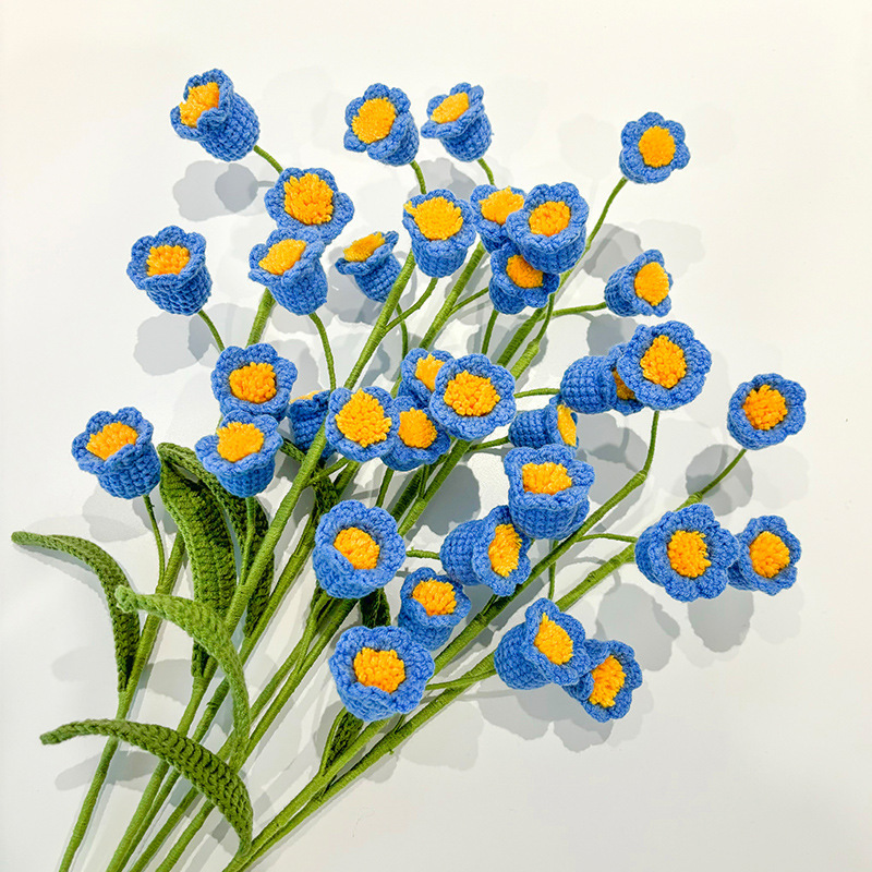 クロスボーダーの手編みの完成品の小さい花束は花の毛糸のメリヤスの花束を模倣します。|undefined