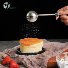 304不锈钢撒粉器按压式圆茶漏茶隔 面粉筛撒糖霜工具烘焙小工具