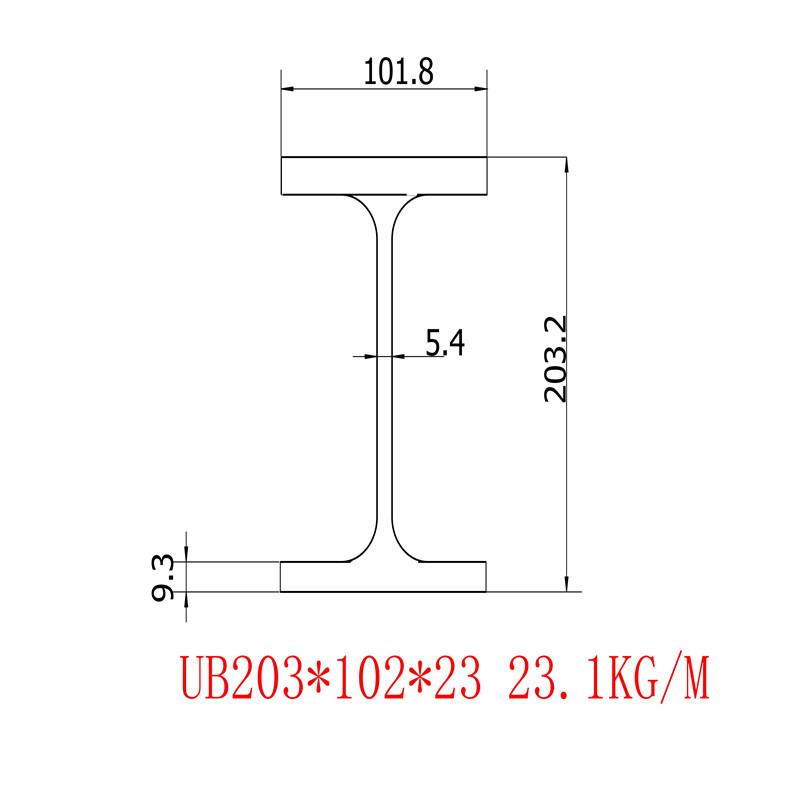 英标H型钢UB203x102x23材质S355J0批发价格