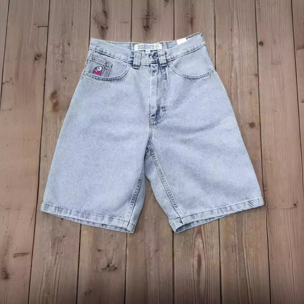 Comercio electrónico transfronterizo nuevo Polar Big Boy jeans blancos Hip Hop patrón de dibujos animados bordado jeans sueltos Y2K