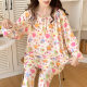 High-grade cotton silk pajamas women's summer spring and autumn cartoon long sleeve girl's sweet artificial cotton can be worn thin suit