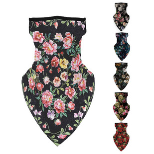 Factory Wholesale Floral Adult Ear-Hanging Headscarf, Same Style for Men and Women, Versatile Grinding Headscarf, Dust-Proof, Sun-Proof and Anti-Shedding
