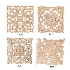 供應歐式貼花 實木方塊 雕花方型花 門心花家具裝飾配件 批發零售