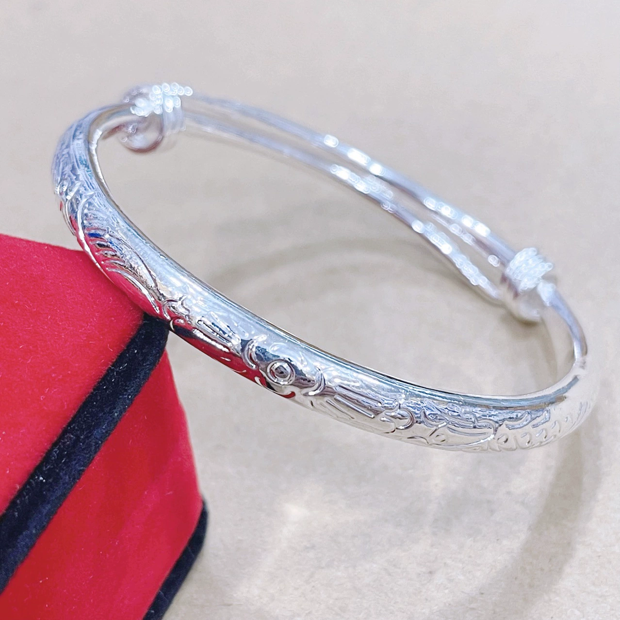 Браслет высокого качества с имитацией посеребрения Дракон и Феникс Жемчуг круглый стержень круглый живот утолщенный большой двухтактный браслет с посеребрением