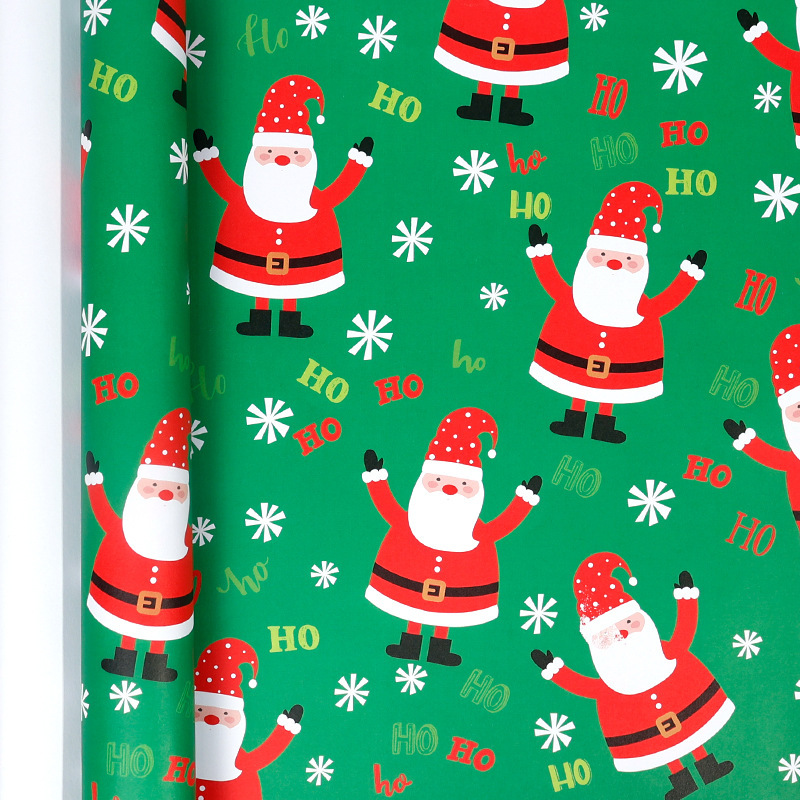 Papel de regalo navideño clásico y popular de gran tamaño con diseño de dibujos animados y temática navideña para envolver regalos.