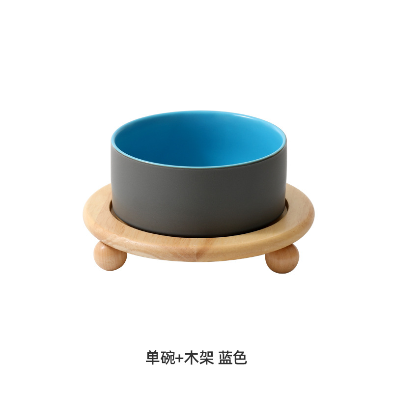 Tazón de cerámica gato tazón de comida para gatos tazón de perro tazón de beber tazón doble tazón de protección cervical suministros para mascotas