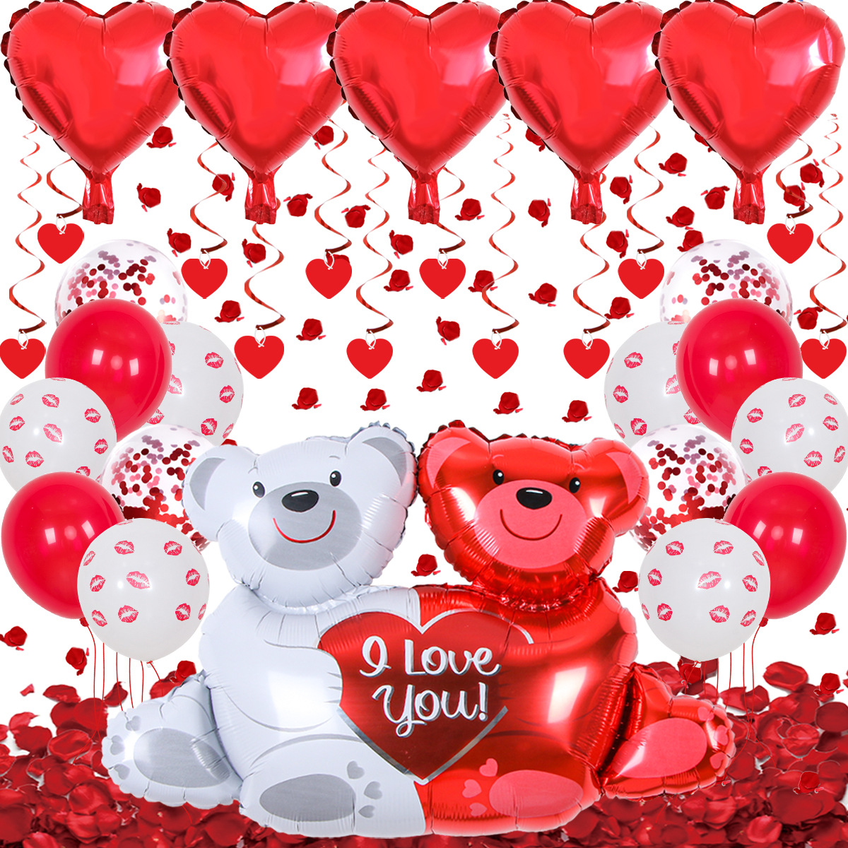 Nuevo Día de San Valentín globo traje decoración 16 pulgadas te amo carta amor aluminio película propuesta confesión globo