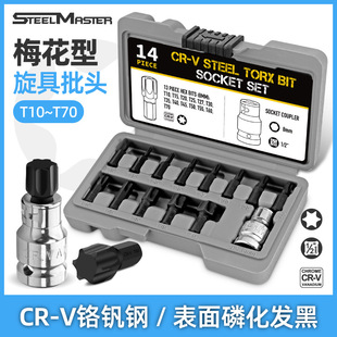 14-piece hexagon socket suit t25t40t45t50t60 plum blossom head screwing sleeve repair tool