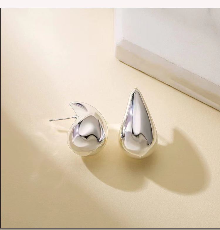 15g Weight 1 Pair Simple Style Water Droplets Plating 304 Stainless Steel 18K Gold Plated Stainless Steel Earrings
