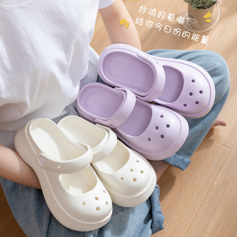 Thick-Soled Clogs for Women 2026 New Summer Trendy Outdoor Wear Eva Non-Slip Closed-Toe Sandals