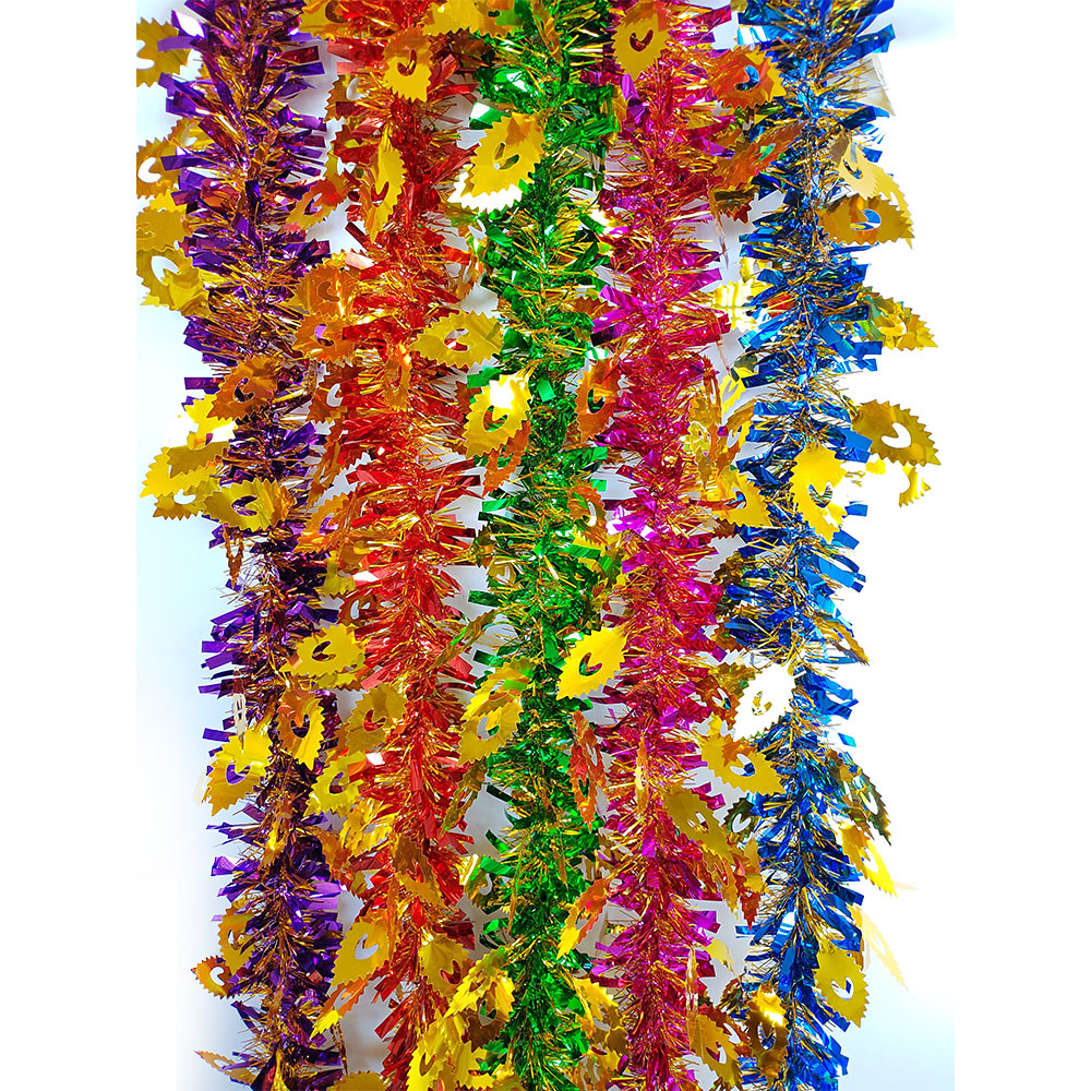 Cinta Decorativa Navideña con Plumas de Cola de Fénix de 1.5 Metros, Diseño de Doble Dragón, Corazón de Melocotón y Cara Sonriente, Venta al Por Mayor del Fabricante