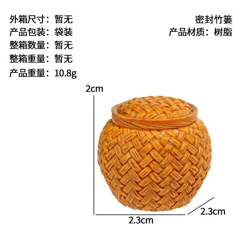 Artesanías Decoración de resina creativa Muebles de bambú Silla de bambú, recogedor, canasta de pescado, olla de bambú, accesorios para el hogar