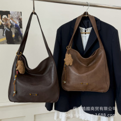 复古包包女大容量2025新款秋冬百搭简约单肩腋下包休闲通勤托特包