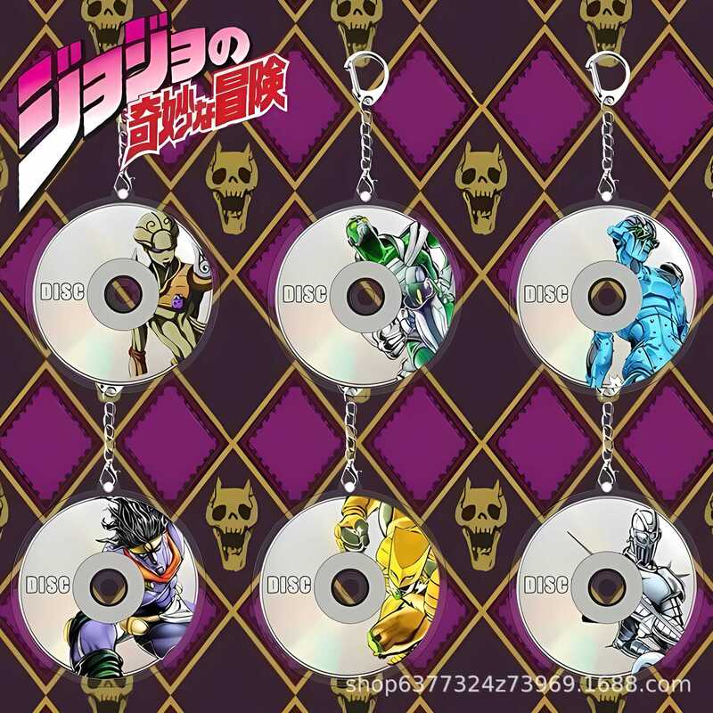 Jojo's Bizarre Adventure Disc Acrylic Keychain Anime Game Peripheral School Bag Zipper Pendant Friends