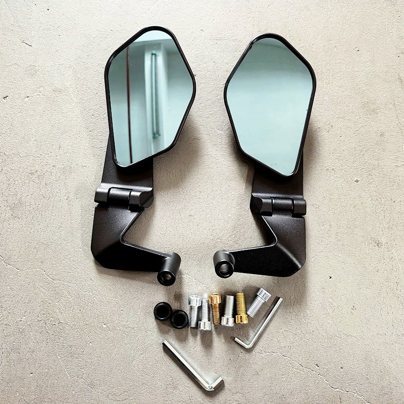 New Folding Motorcycle Rearview Mirror Modified Universal Flip-Up Wide-View Electric Vehicle Reflector Anti-Glare Mirror