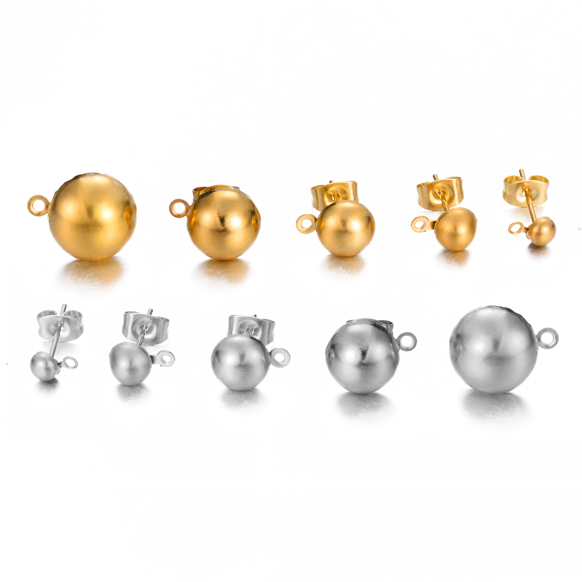 5g Weight 0.03µm-0.05µm Gold Plating Thickness 20 PCS/Package 304 Stainless Steel Solid Color Flower Shape Bead Caps Jewelry Accessories