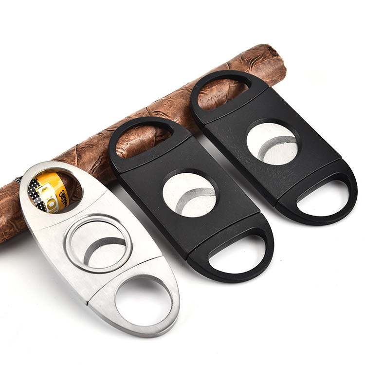 Dual-Edged Cigar Cutter lighter set Sharp Cigar Scissors Cigar Knife Pliers Hole Punch Tool