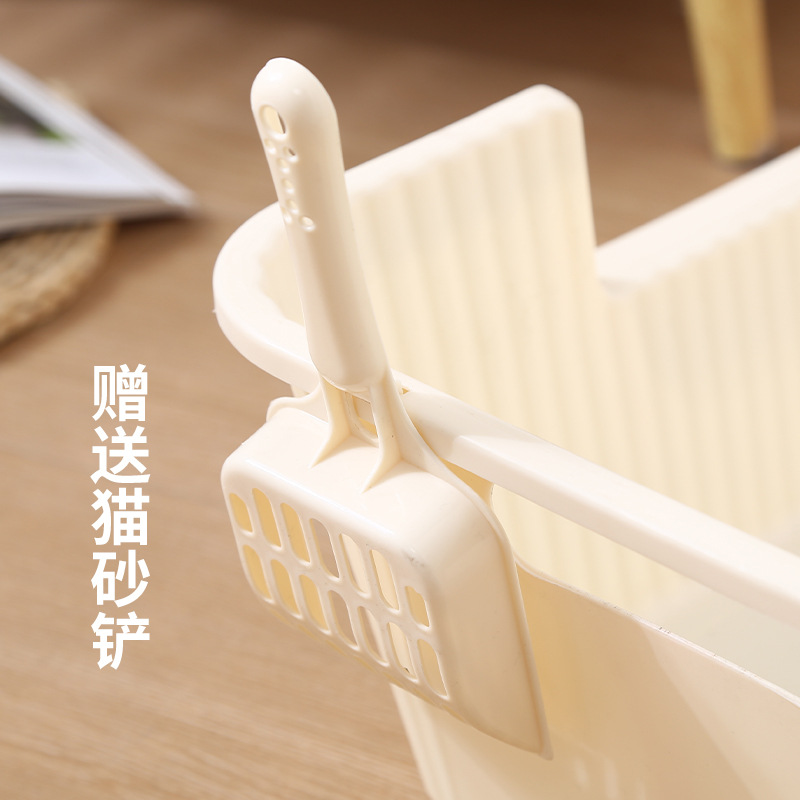 Lavabo de arena para gatos de gran tamaño semicerrado anti-salpicaduras, baño para gatos Big Mac de gran capacidad, suministros para gatos, suministros para mascotas