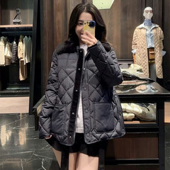 毒家现货原标M蒙家徽标刺绣獭兔毛毛领90白鸭绒菱格羽绒服外套