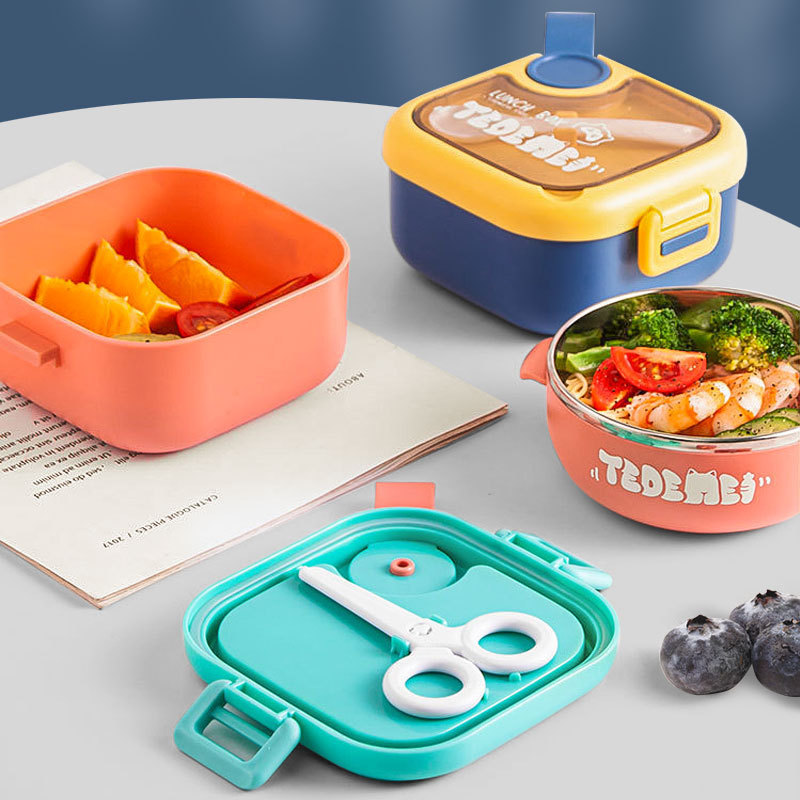 Aiyouhui Manufacturer's Food Supplement Bowl, Microwave-Safe Stainless Steel Baby Bowl, Cute Infant Bowl, Children's Portable Tableware Set