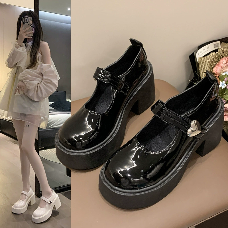 Маленькие кожаные туфли Женская весна 2025 новая мода одиночные туфли принцессы в британском стиле темперамент на высоком каблуке Мэри Джейн